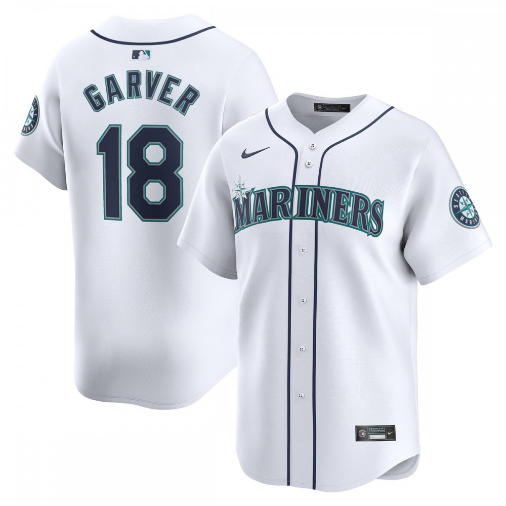 Mitch Garver Seattle Mariners Home Limited Player Jersey – White-Pro Kit Vault | Brand New 26/27 Sports Jerseys